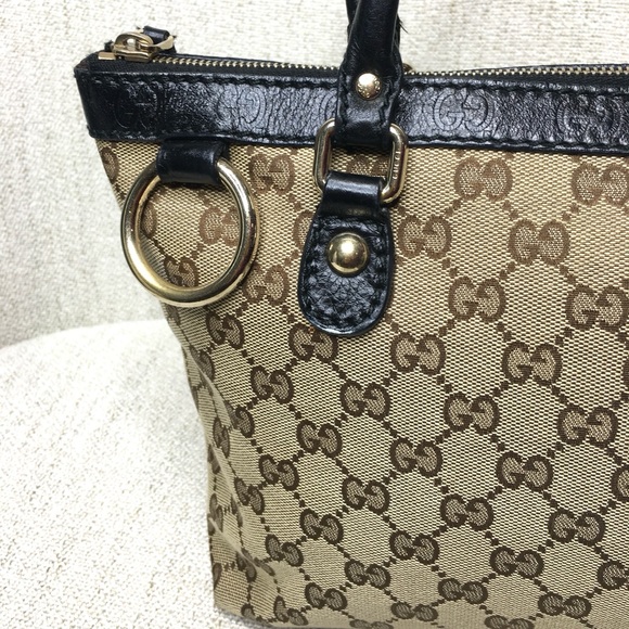 Authentic Gucci brown monogram canvas tote bag - Picture 4 of 16